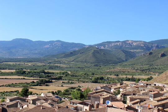 Landscape of the town of Bolea (Huesca, Spain)