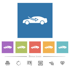 car airflow adjustment external flat white icons in square backgrounds