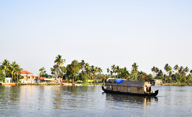Obraz premium Houseboats in Kerala Backwaters