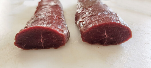 a fresh delicious fillet from a chamois