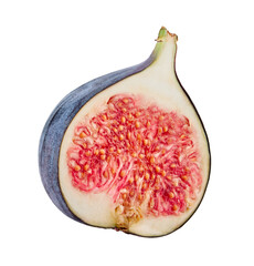 Fig half without shadow isolated on white background