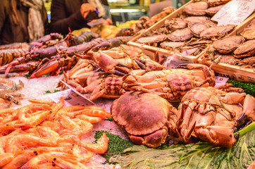 Sea food in Boqueria market