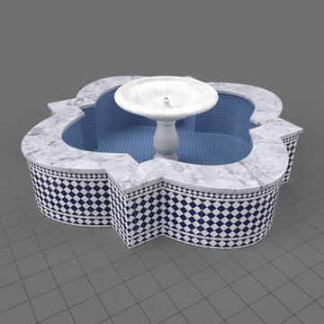 Quatrefoil mosaic fountain