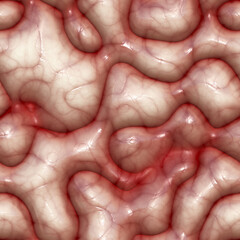 Seamless brain texture. Realistic material of the human brain.