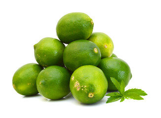 Citrus lime fruit isolated on white background cutout 