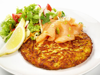 Smoked Salmon with Hash Browns - Fish Plate