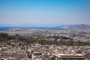 Fototapeta na wymiar Panoramic view over the city of Athens, Greece