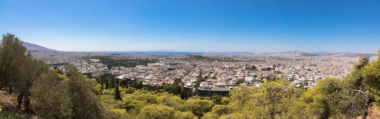 Fototapeta na wymiar Panoramic view over the city of Athens, Greece