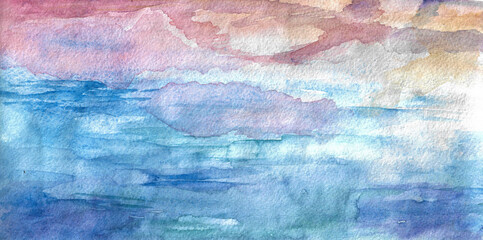 watercolor pink and blue blurred background
