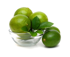 Citrus lime fruit isolated on white background cutout 