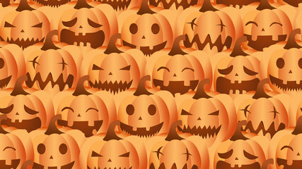 Seamless Pumpkin Halloween pattern on wallpaper background