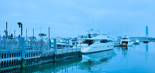 Farley State Marina from the Golden Nugget parking garage in Atlantic City, New Jersey. 