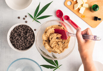 Easy Cannabis cooking. Bake Chocolate chip cookies infused with CBD.