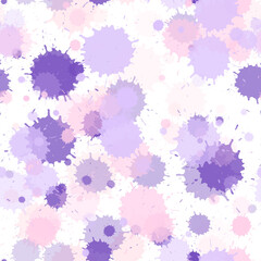 Paint stains seamless splatter, spray blots, spots