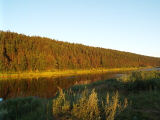 autumn landscape with lake and trees