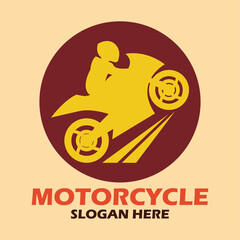 motorcycle logo emblems and insignia with text space for your slogan tagline. vector illustration