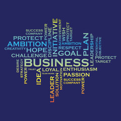 word cloud BUSINESS, creative business concept, vector illustration
