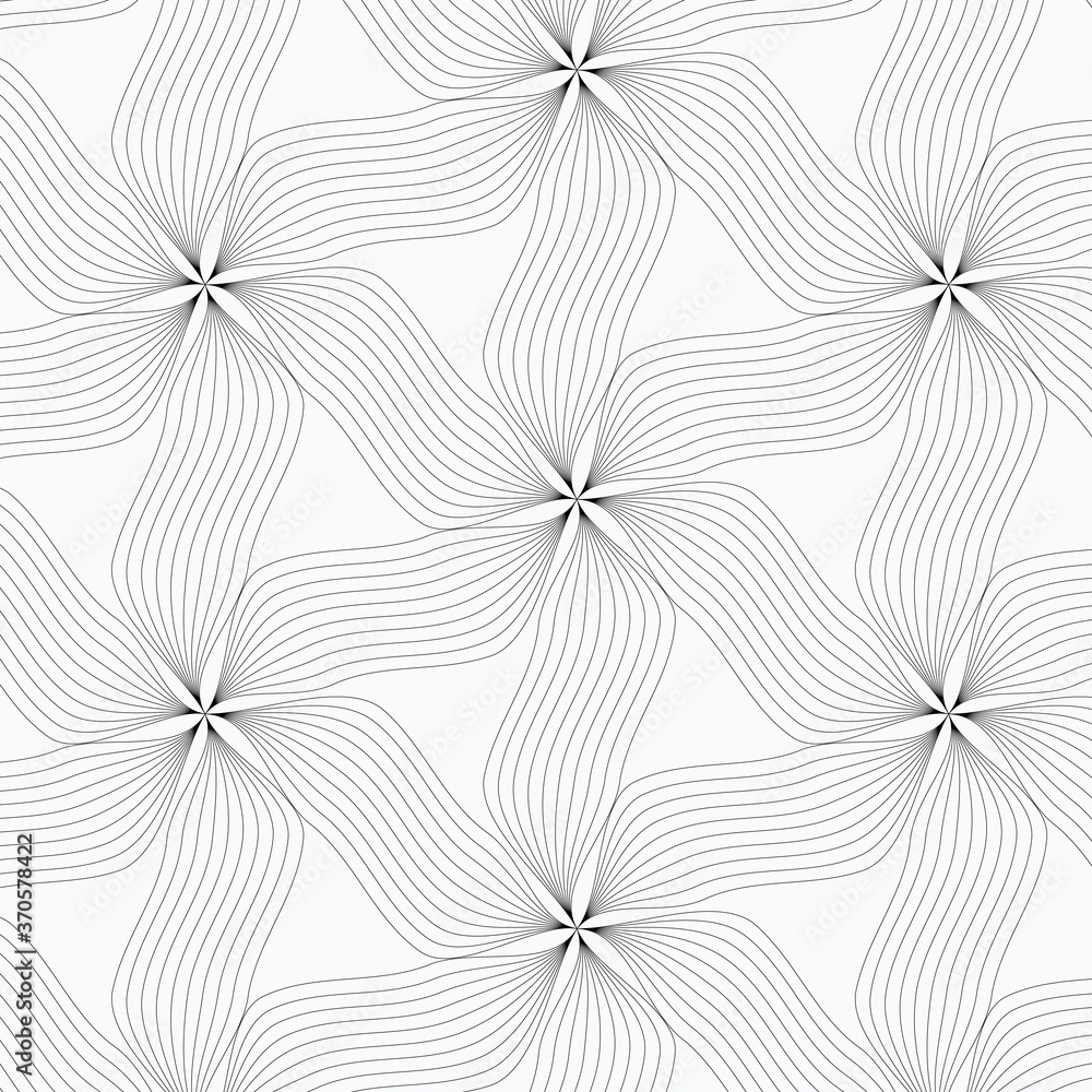 Wall mural abstract flower vector pattern, repeating abstract linear flower, monochrome styles. pattern is clea