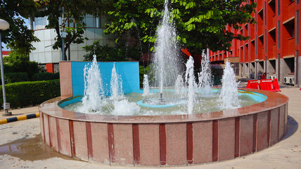 water fountain in office garden area
