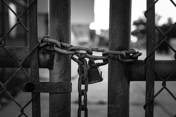 Public School Campus Locked During Coronavirus Pandemic