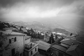a panoramic point of San Marino enjoys a breathtaking view over the valley