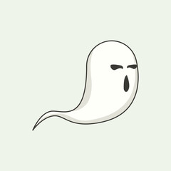 Cute White Ghost Sheet with Black Eyes
