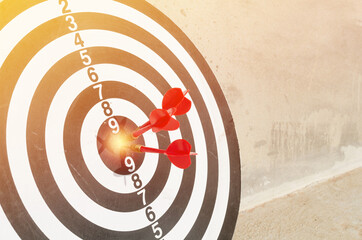 Bullseye is a target of business concept. business marketing as concept. Dartboard is the target...