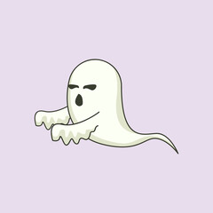 Cute White Ghost Sheet with Black Eyes