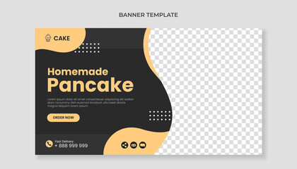 Homemade pancake food banner template