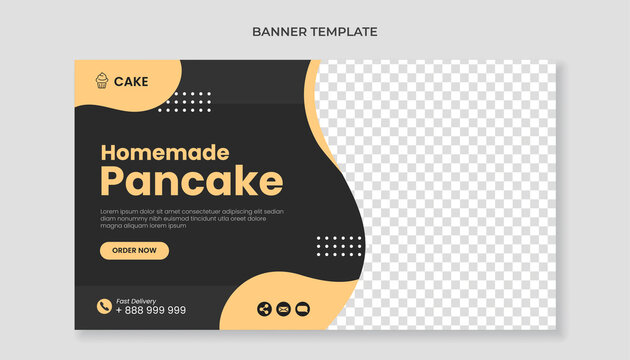 Homemade pancake food banner template
