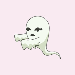 Cute White Ghost Sheet with Black Eyes