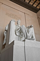 The Lincoln Memorial interior at the Mall in DC, USA