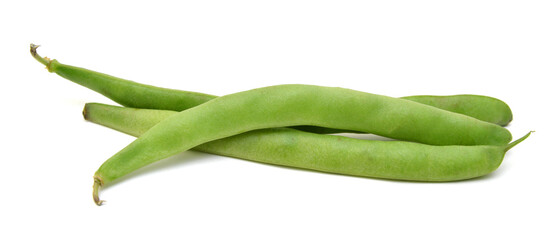 Green beans isolated on a white background.