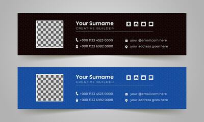 Obraz premium Unique corporate and business email signature template layout.