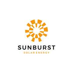Geometric sunburst solar enegy logo