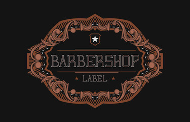 Vintage frame label with decorative ornament