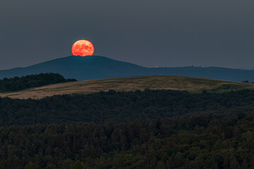Full moon over the mountains