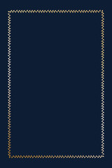 Invitation, card with a minimalistic design. Dark blue background with gold pattern