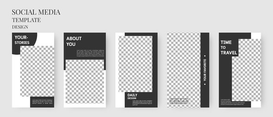 Social media template. Set of editable template for social media stories. Mockup isolated. Template design. Vector illustration.