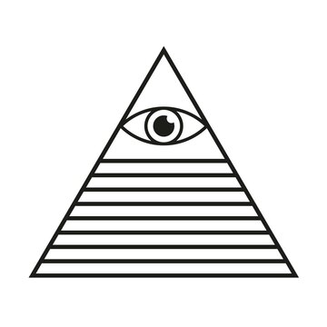 All seeing eye pyramid illuminati symbol vector illustration
