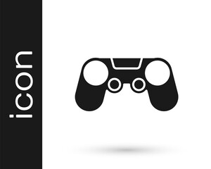 Grey Gamepad icon isolated on white background. Game controller. Vector Illustration.