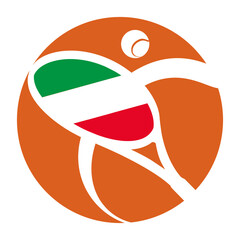 Tennis tournament icon with Italian flag