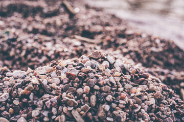 close up of a pile of pebbles