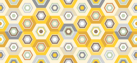 Seamless background with geometric shapes with colored polyhedrons. Modern wallpaper. Vector, illustration