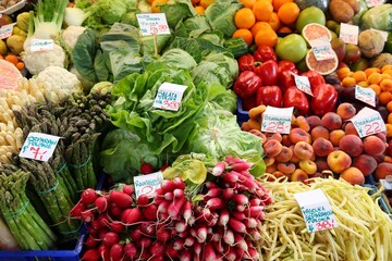 Green grocer's store in Poland