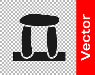 Black Stonehenge icon isolated on transparent background. Vector.