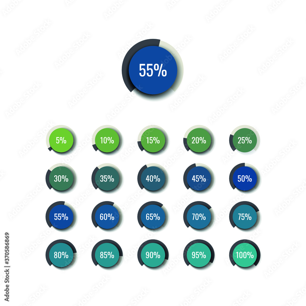 Fototapete business infographic piechart template with round realistic elements on a white background. modern p
