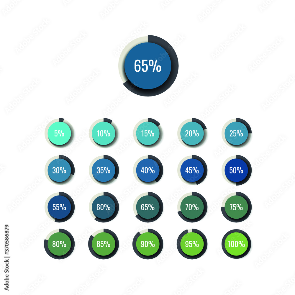 Fototapete business infographic piechart template with round realistic elements on a white background. modern p