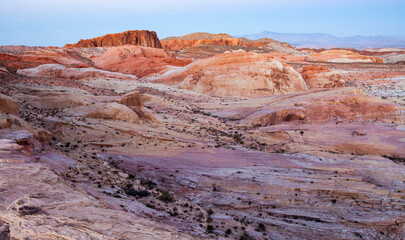 Rock formations in the Valley of Fire State Park in the Nevada desert, USA