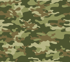 Fototapeta premium Green army camo modern seamless pattern vector forest design
